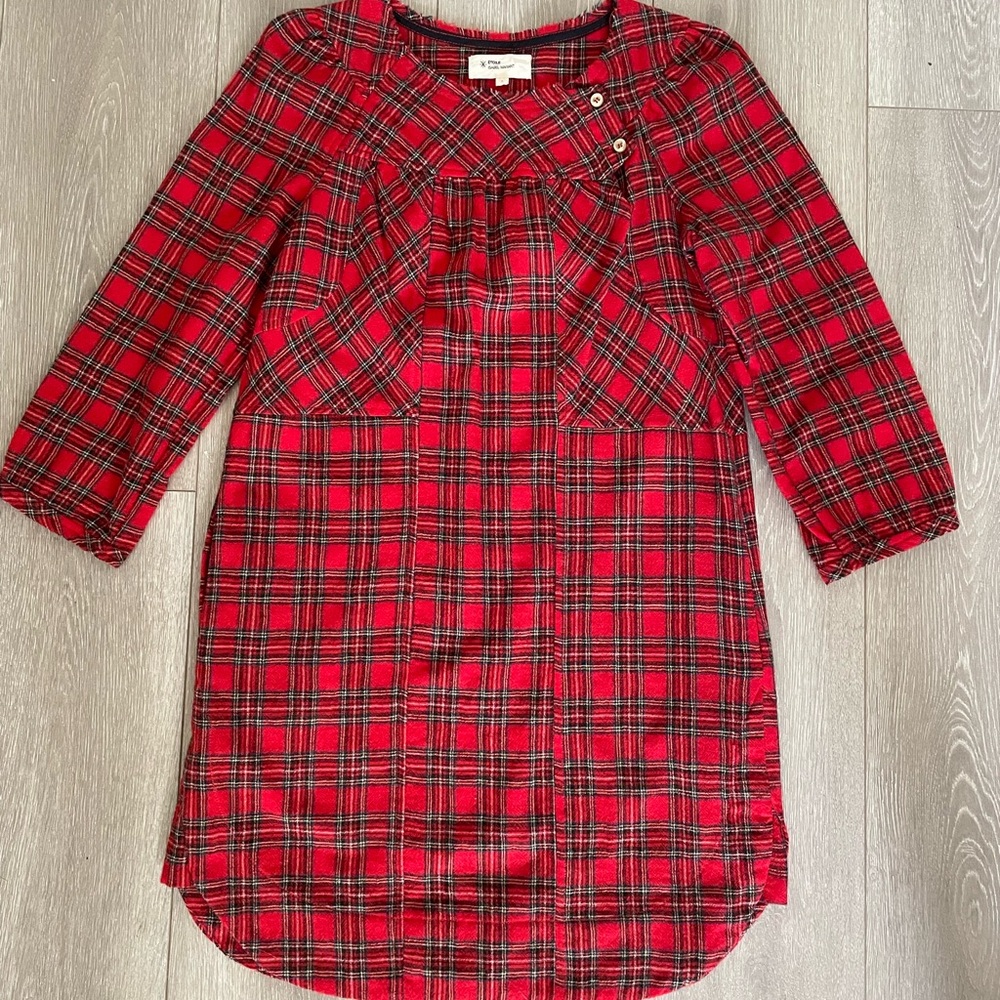 Isabel Marant Red and Black Plaid Shirt Dress